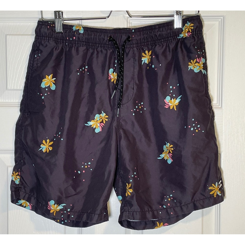 Billabong Recycler Originals Mens Floral Swim Trunks Black‎ Size Medium M